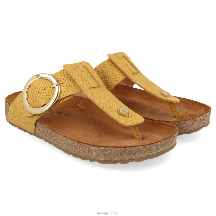 mostaza sandal 2H84692 Haflinger kvinner rund spenne corinna